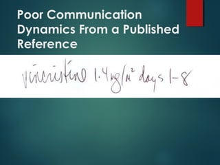 Poor Communication
Dynamics From a Published
Reference
 