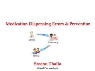 Medication Dispensing Errors & Prevention
Sreenu Thalla
Clinical Pharmacologist
 