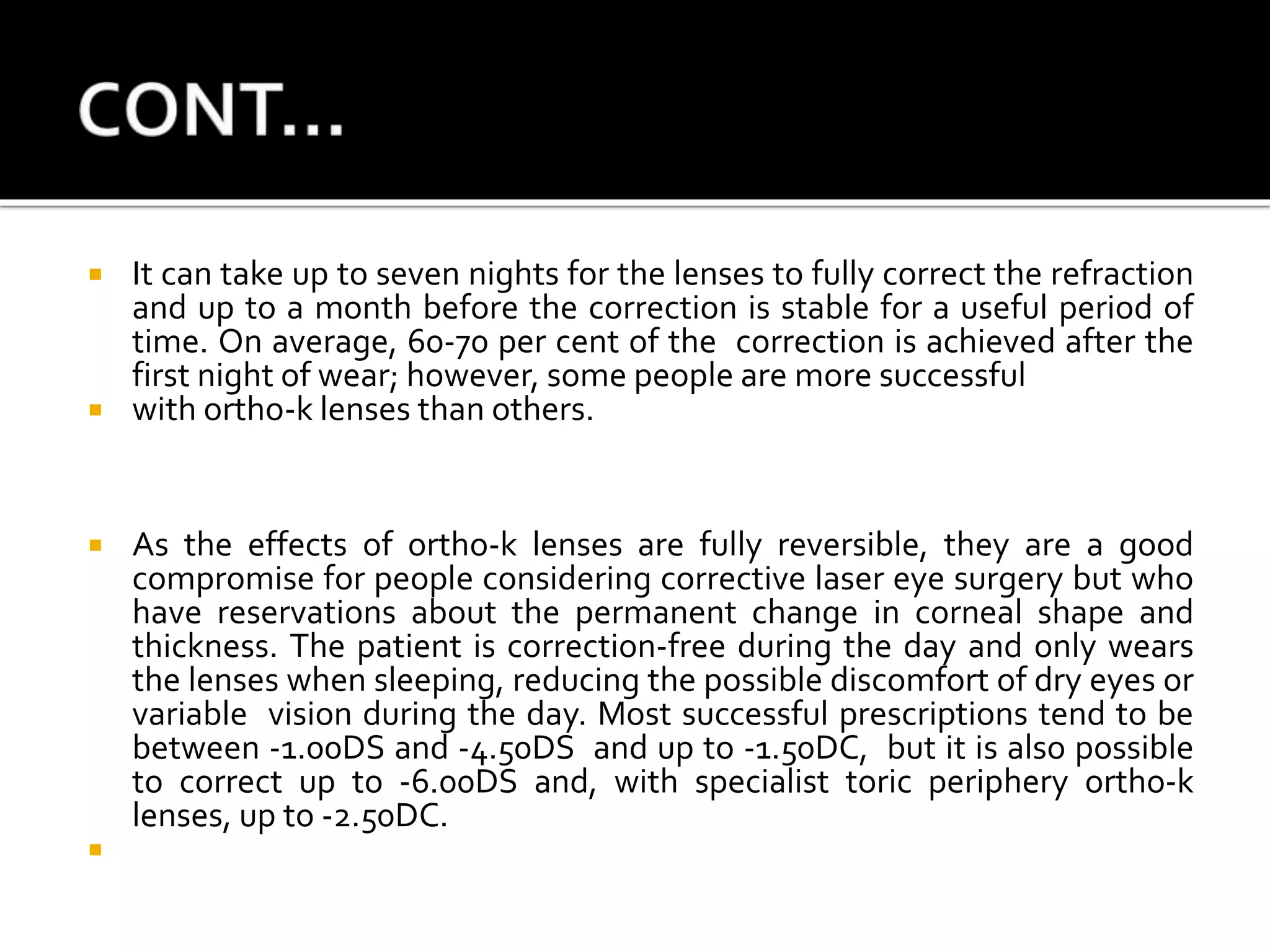 Dispensing of ortho k lenses | PPTX