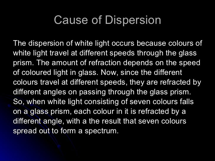 Dispersion of light