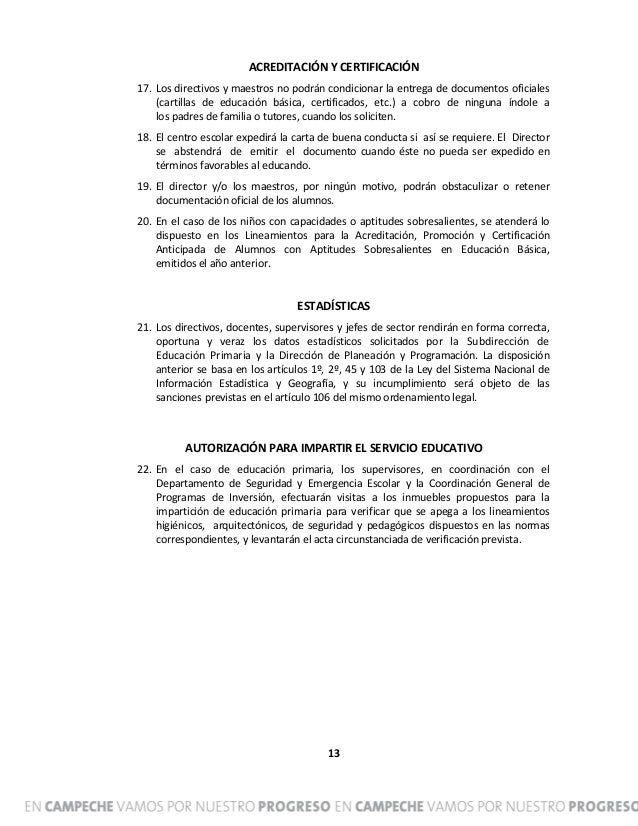 Disposiciones Generales para el Buen Funcionamiento de los 