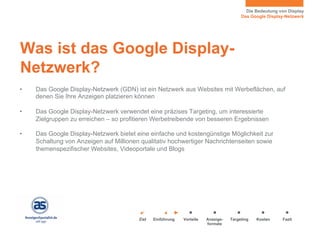 Google Display Anzeigennetzwerk kurz und einfach erklärt | PPT