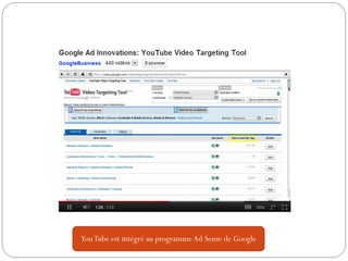 YouTube est intégré au programmeAd Sense de Google
 
