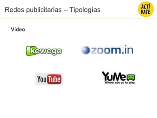 Redes publicitarias – Tipologías
Vídeo
 