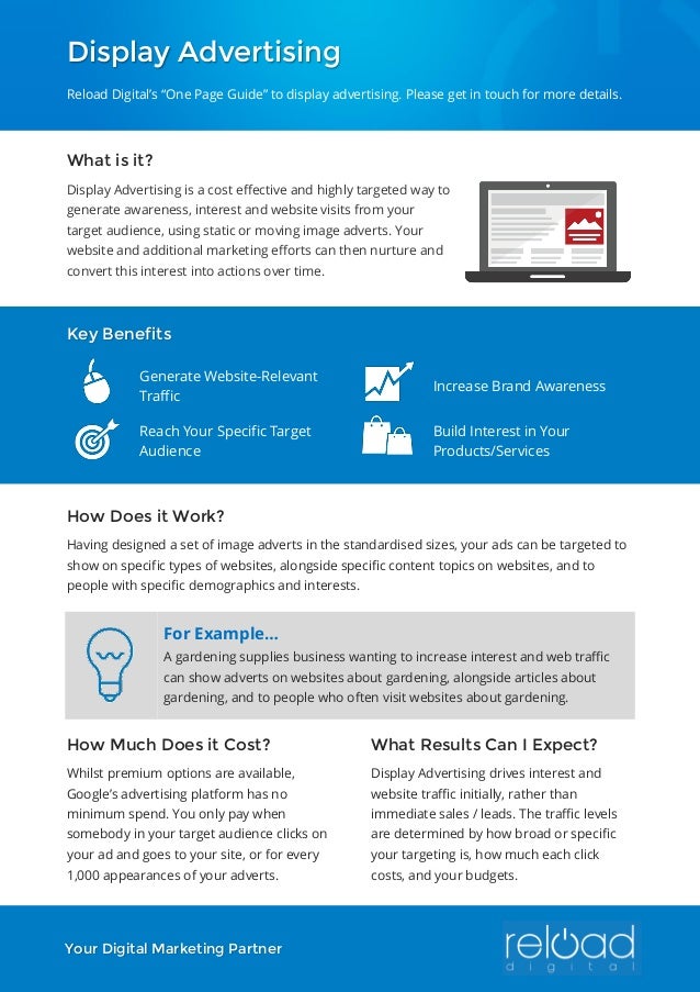one page guide to display advertising gardening adverts