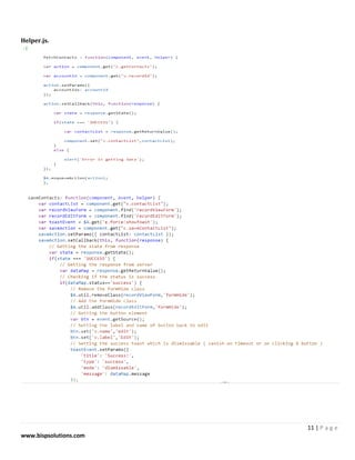 11 | P a g e
www.bispsolutions.com
Helper.js.
 