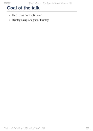 Displaying time on a seven segment display using raspberry pi | PDF