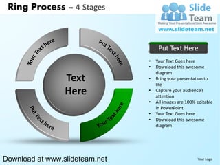 Display pie chart process 4 stages powerpoint presentation slides and ...
