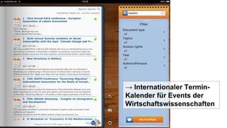 ->  Internationaler Termin-Kalender für Events der Wirtschaftswissenschaften 
