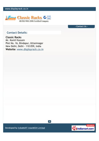 Classic Racks, New Delhi, Wall Racks | PDF