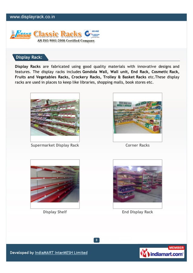 Classic Racks, New Delhi, Wall Racks | PDF | Retail Industry | Industries