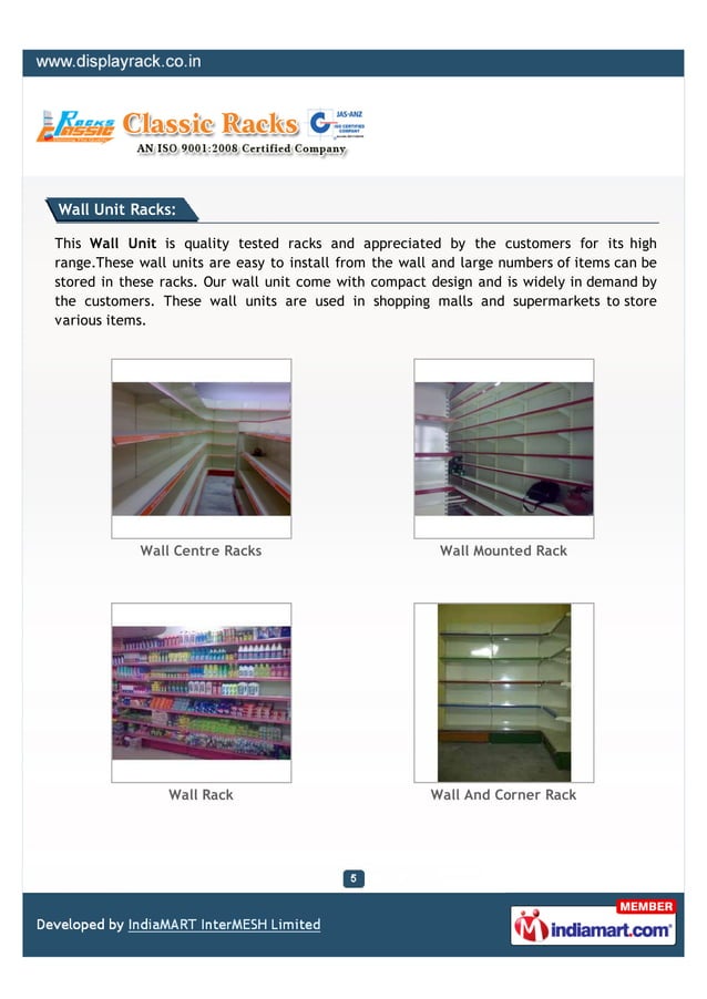 Classic Racks, New Delhi, Wall Racks | PDF