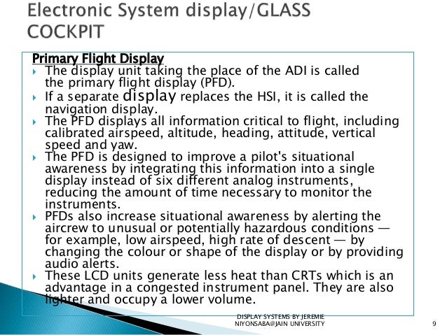 Display systems used in avionics