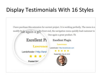 Display Testimonials With 16 Styles
 