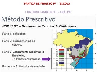 CONFORTO AMBIENTAL - ANÁLISE
PRATICA DE PROJETO IV - ESCOLA
 