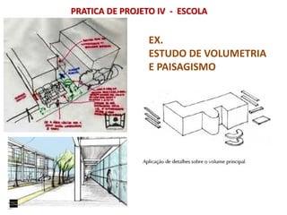 EX.
ESTUDO DE VOLUMETRIA
E PAISAGISMO
PRATICA DE PROJETO IV - ESCOLA
 