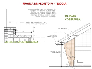 DETALHE ARQUIBANCADA
DETALHE
COBERTURA
PRATICA DE PROJETO IV - ESCOLA
 