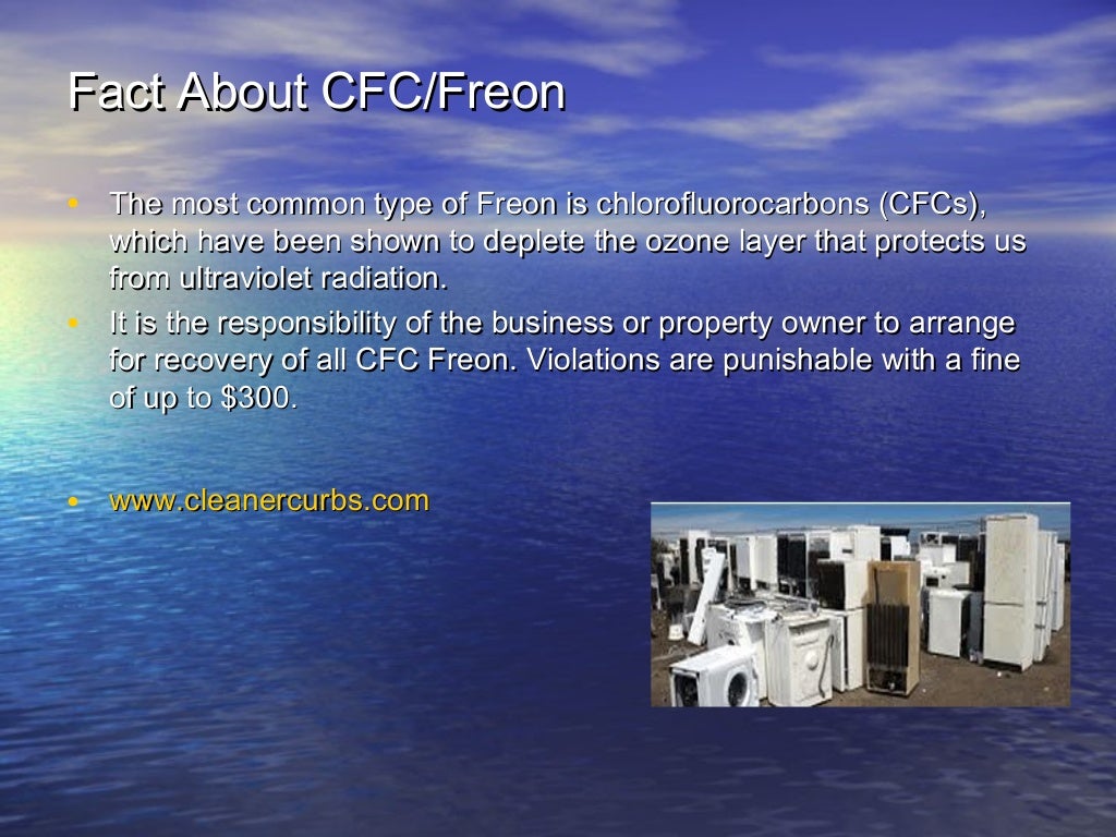 Cleaner Curbs Disposal of appliances with cfc or freon nyc