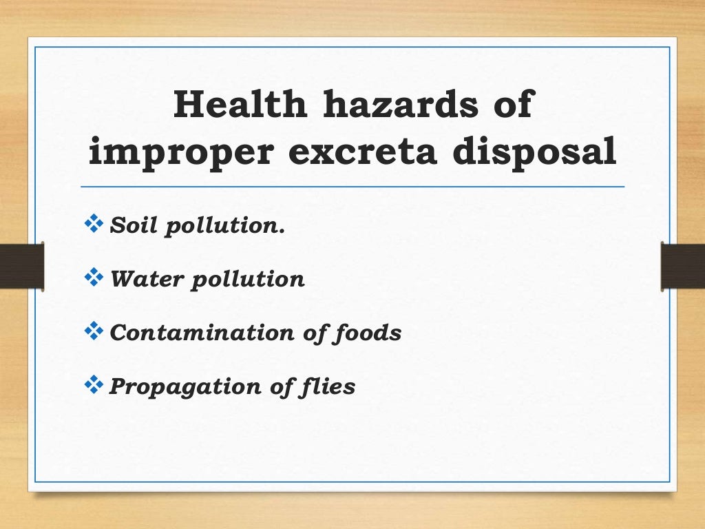 Disposal of excreta