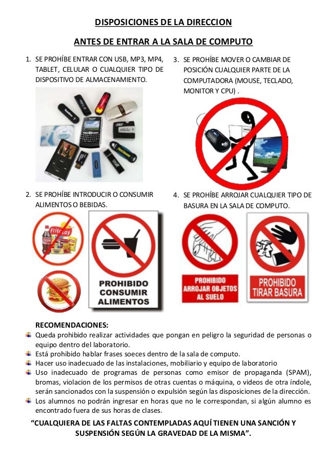 Disposiciones Antes De Entrar A La Sala De Computo