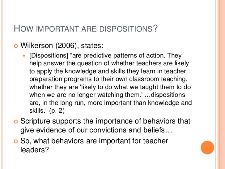 Dispositions of a teacher leader ppt
