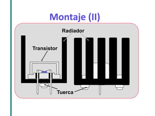 Montaje (II) 
Radiador 
Tuerca 
Transistor  