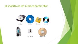 Dispositivos de almacenamiento:
 