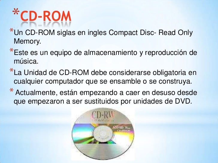 Dispositivos de almacenamiento cd