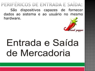 São dispositivos capazes de fornecer
dados ao sistema e ao usuário no mesmo
hardware.
 