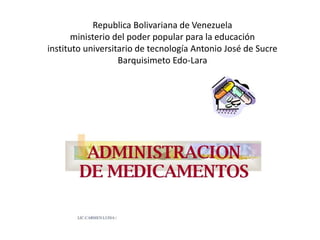 Republica Bolivariana de Venezuela
ministerio del poder popular para la educación
instituto universitario de tecnología Antonio José de Sucre
Barquisimeto Edo-Lara
 