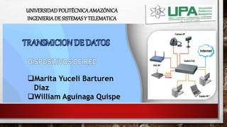 1
UNIVERSIDADPOLITÉCNICAAMAZÓNICA
INGENIERIADE SISTEMASY TELEMATICA
Marita Yuceli Barturen
Diaz
William Aguinaga Quispe
 