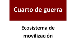 Cuarto de guerra
Ecosistema de
movilización
 