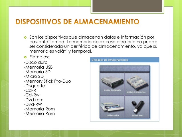 Resultado de imagen para dispositivos entrada salida almacenamiento