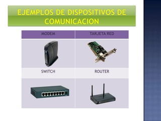 MODEM

TARJETA RED

SWITCH

ROUTER

 