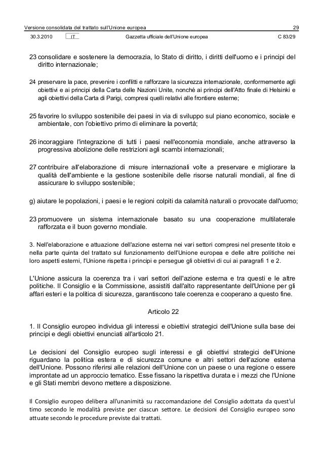 Disposizioni Comuni Unione Europea