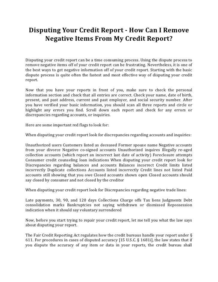 How do you dispute information on your credit report?