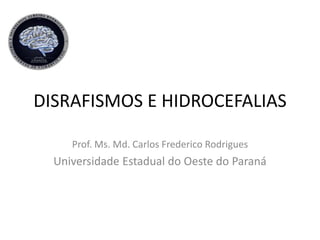 DISRAFISMOS E HIDROCEFALIAS
Prof. Ms. Md. Carlos Frederico Rodrigues
Universidade Estadual do Oeste do Paraná
 