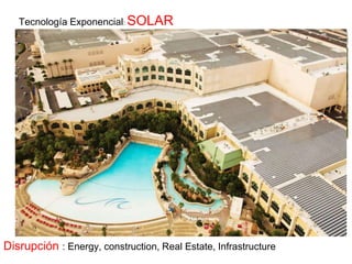 Tecnología Exponencial: SOLAR
Disrupción : Energy, construction, Real Estate, Infrastructure
 