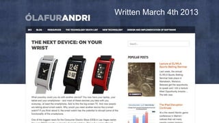 Written March 4th 2013 
 