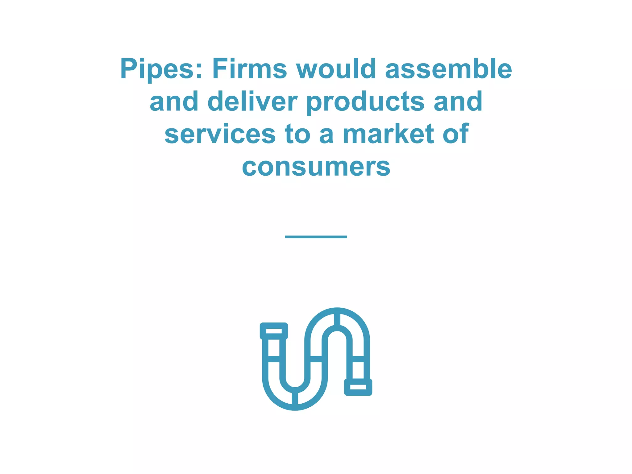 Pipes: Firms would assemble
and deliver products and
services to a market of
consumers
platformrevolution.com
 