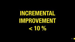 10
INCREMENTAL
IMPROVEMENT 
< 10 %
 