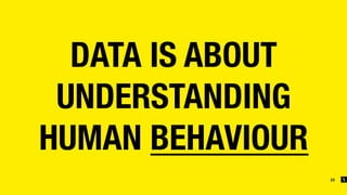23
DATA IS ABOUT
UNDERSTANDING
HUMAN BEHAVIOUR
 