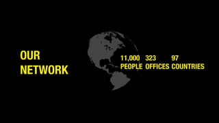OUR 
NETWORK
11,000
PEOPLE
323
OFFICES
97
COUNTRIES
 