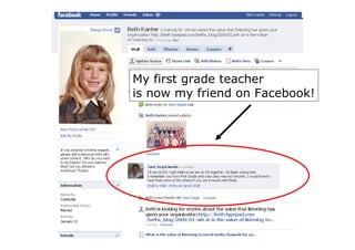 My first grade teacher
is now my friend on Facebook!
 