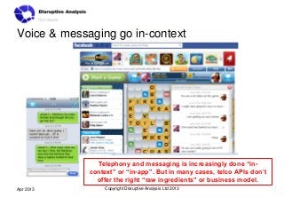 Voice & messaging go in-context




               Telephony and messaging is increasingly done “in-
             context”...