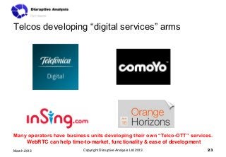 Telcos developing “digital services” arms




Many operators have business units developing their own “Telco-OTT” services...