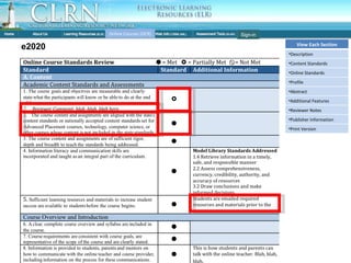Individual Course: Online Standards Display e2020 Online Courses (OCR) Sign-in View Each Section Description Content Standards Online Standards Profile Abstract Additional Features Reviewer Notes Publisher Information Print Version 