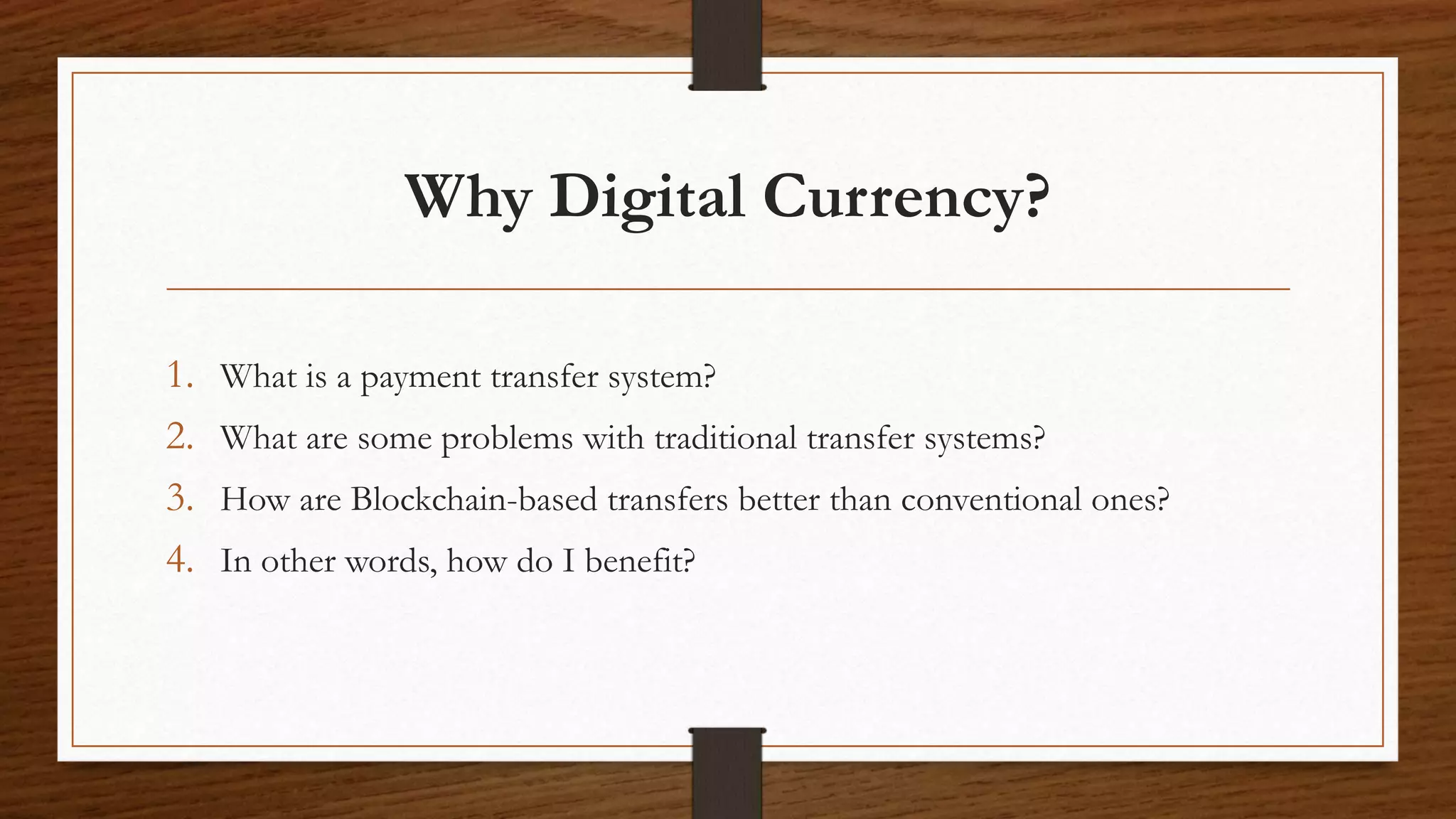 Digital Currencies- Block chain, Cryptocurrencies and Bitcoin | PPTX
