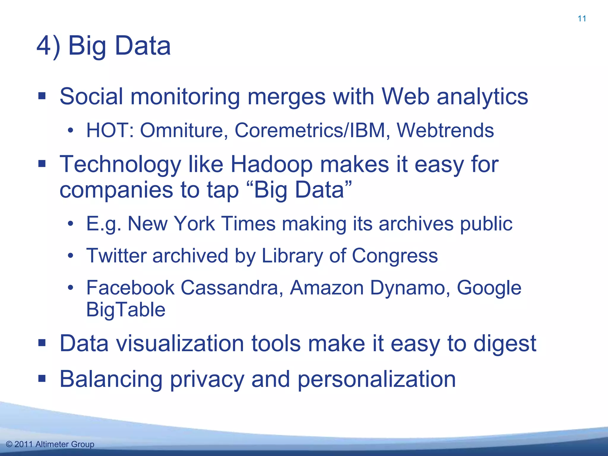93) Social Search – Beyond FriendsSocial sharing rises as a search ranking signal, esp in the enterpriseCreate a social content hub to gain tractionUse microformats to highlight granularity (e.g. hProduct & hReview)