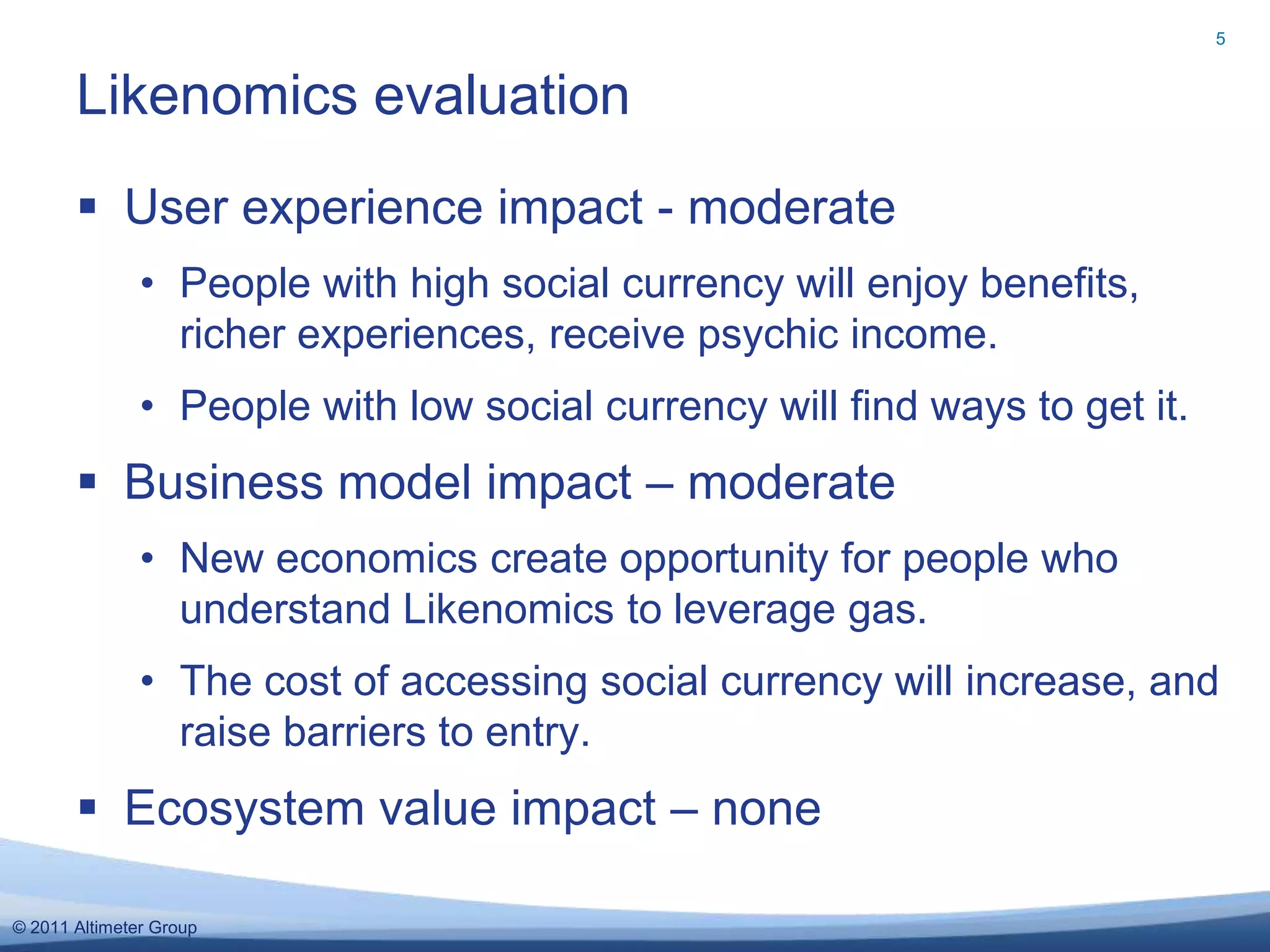 Is it done at a lower cost?Ecosystem ValueDoes it change the flow of value?